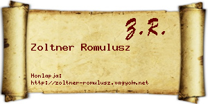 Zoltner Romulusz névjegykártya
